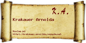 Krakauer Arnolda névjegykártya